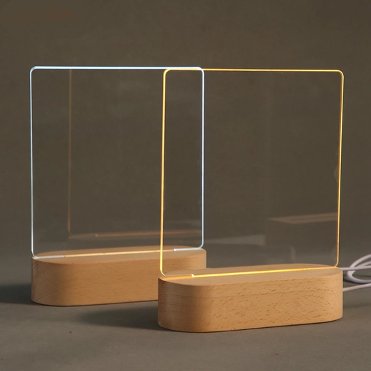 EverCart™ Wooden Table Lamp with Acrylic Message Board