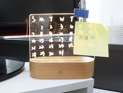 EverCart™ Wooden Table Lamp with Acrylic Message Board