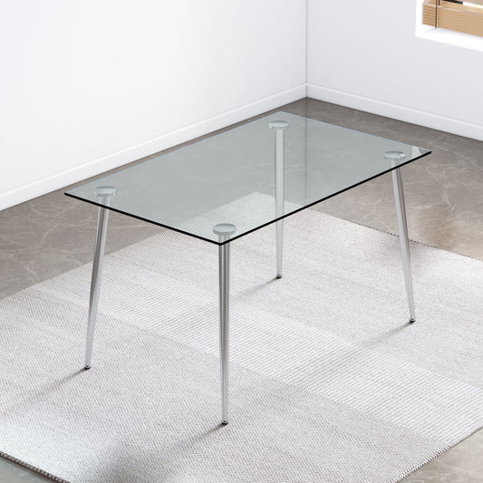 EverCart™ Modern Minimalist Rectangular Glass Dining Table