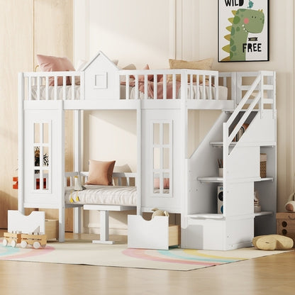 EverCart™ PlayHaus Twin-Over-Twin Bunk Bed