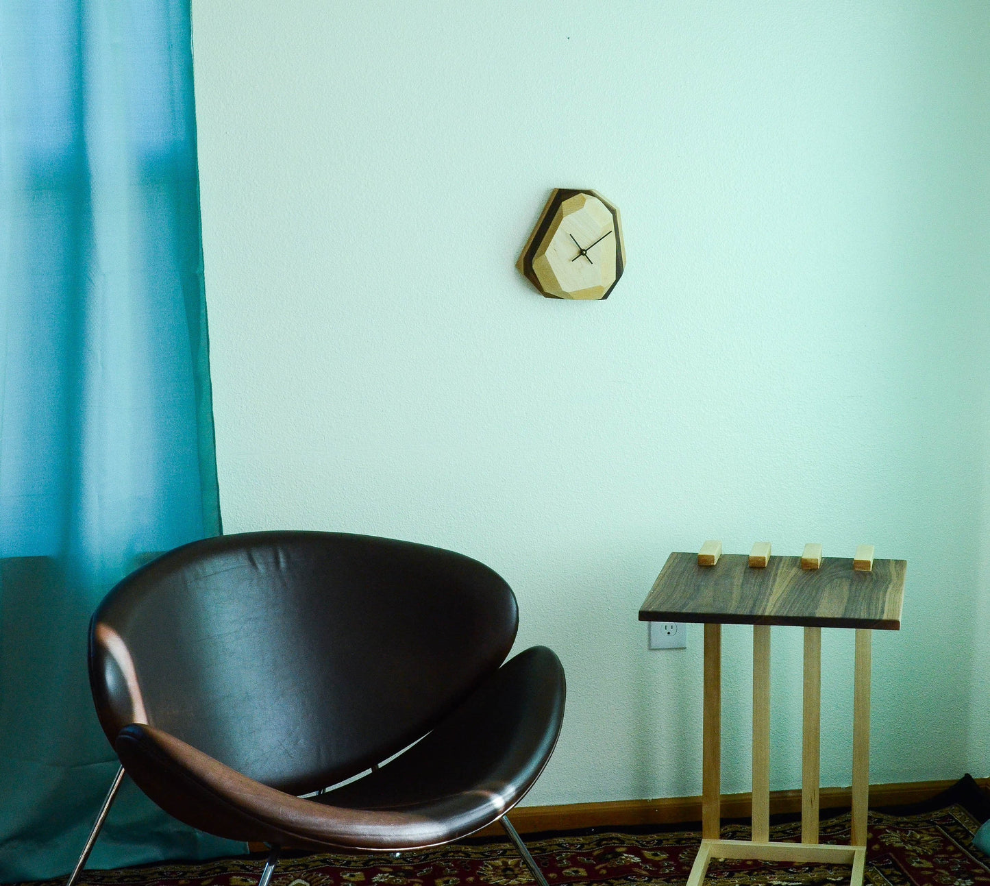 EverCart™ GeoTime Modern Wall & Table Clock – Handcrafted Hardwood
