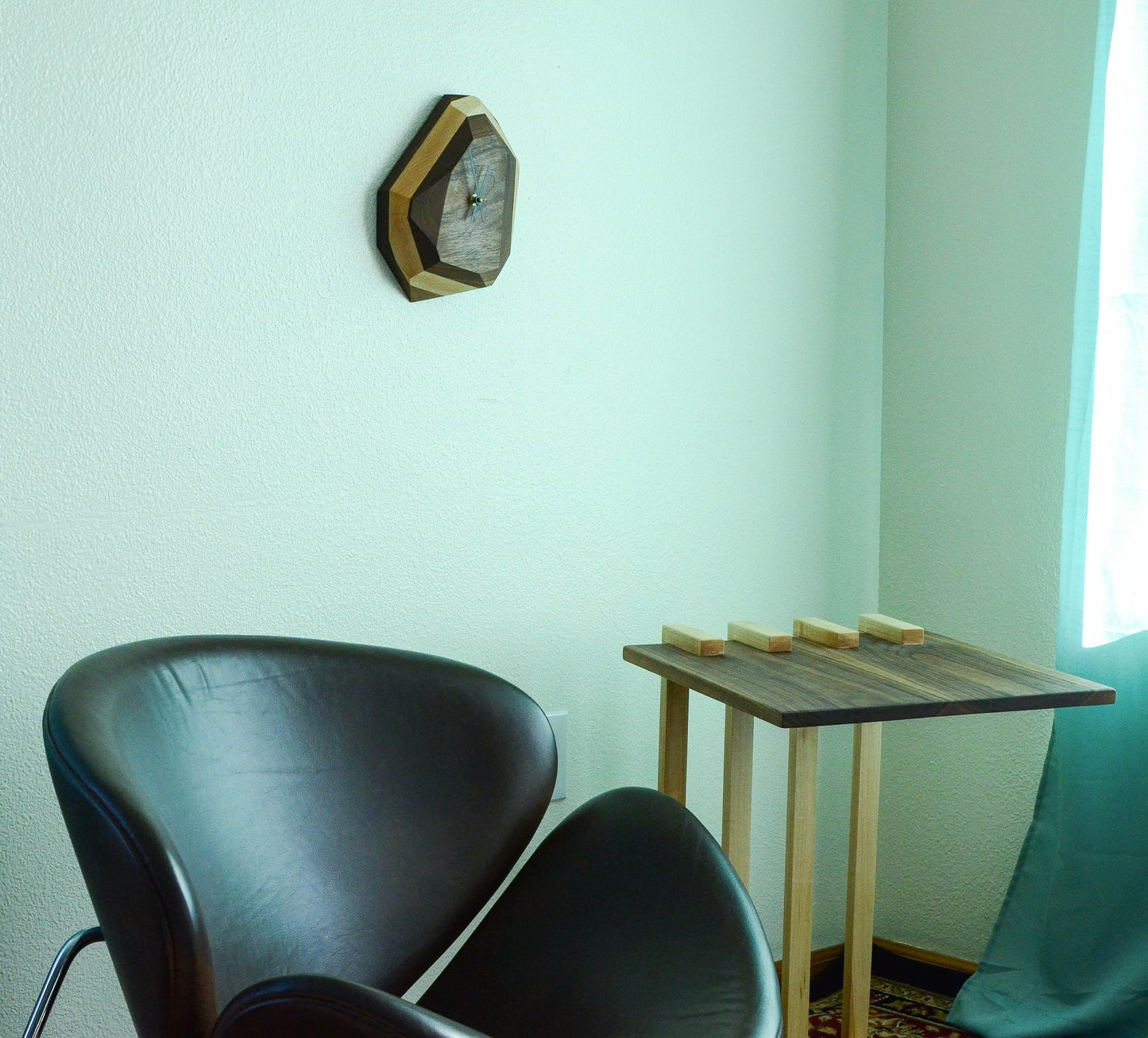 EverCart™ GeoTime Modern Wall & Table Clock – Handcrafted Hardwood